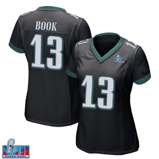 Game Ian Book Women's Philadelphia Eagles Alternate Super Bowl LVII Patch Jersey - Black