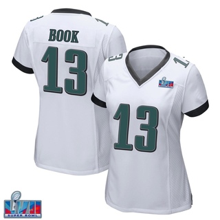 Game Ian Book Women's Philadelphia Eagles Super Bowl LVII Patch Jersey - White