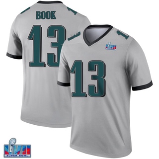 Legend Ian Book Men's Philadelphia Eagles Silver Inverted Super Bowl LVII Patch Jersey