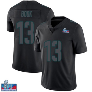 Limited Ian Book Men's Philadelphia Eagles Super Bowl LVII Patch Jersey - Black Impact