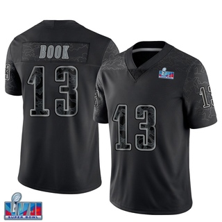 Limited Ian Book Youth Philadelphia Eagles Reflective Super Bowl LVII Patch Jersey - Black